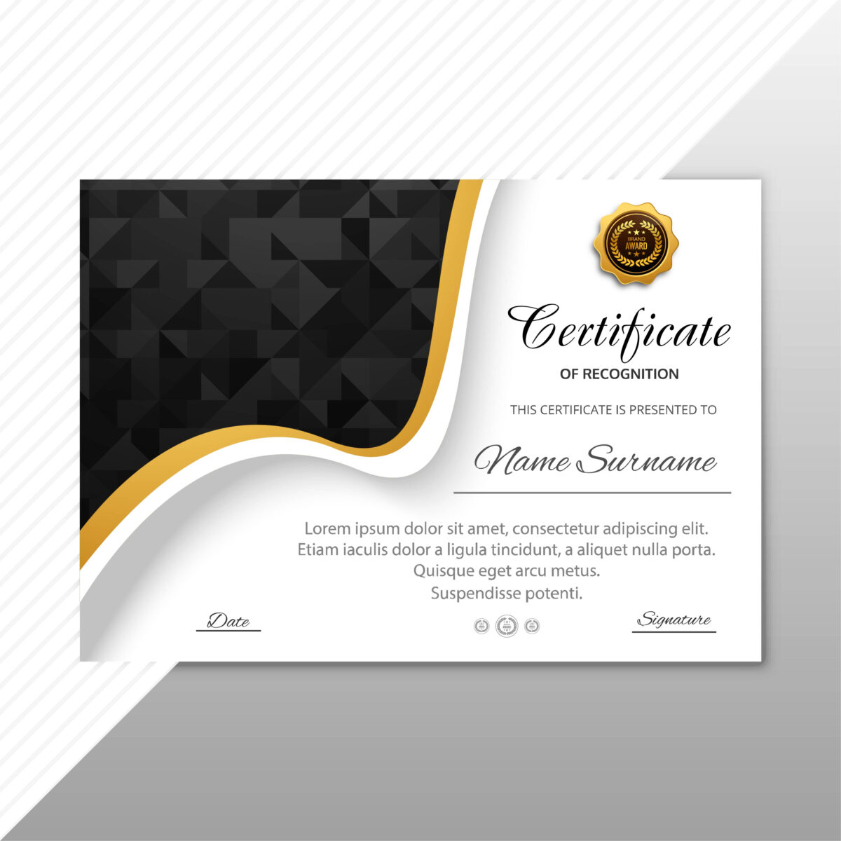 Free Creative Blank Certificate Templates In Psd With Beautiful