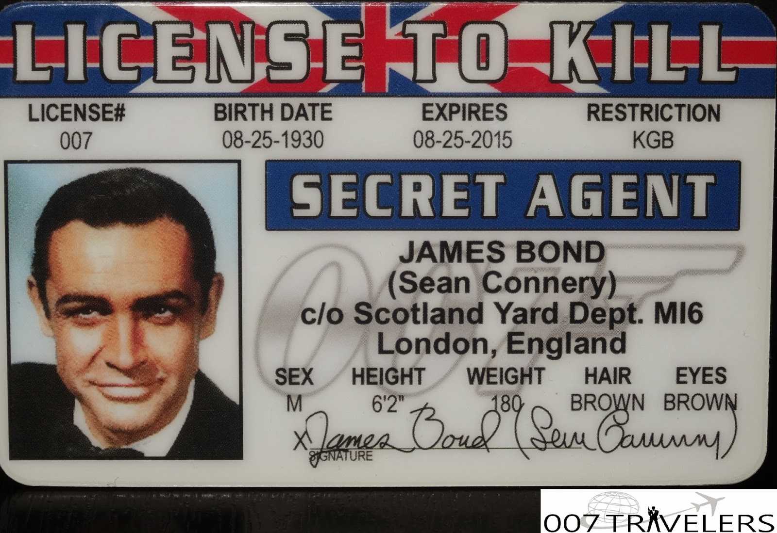 007 Travelers: 007 Item: License To Kill Id Card Within Mi6 Id Card Template