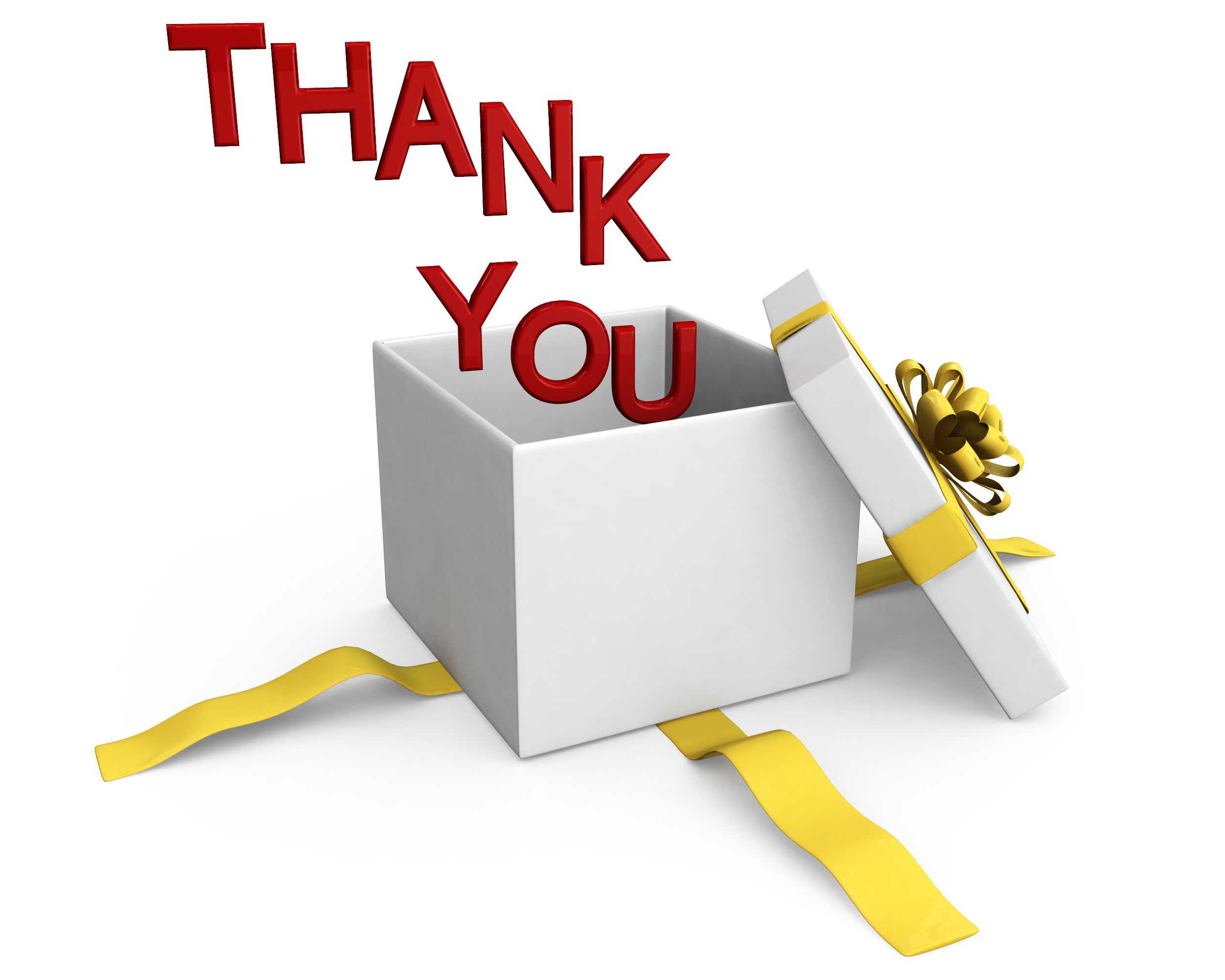 0914 Thank You Words Coming Out Of Gift Box Stock Photo With Regard To Powerpoint Thank You Card Template