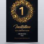 1 Year Anniversary Invitation Card Template With Regard To Template For Anniversary Card
