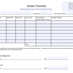 10 Best Timesheet Templates To Track Work Hours Throughout Weekly Time Card Template Free