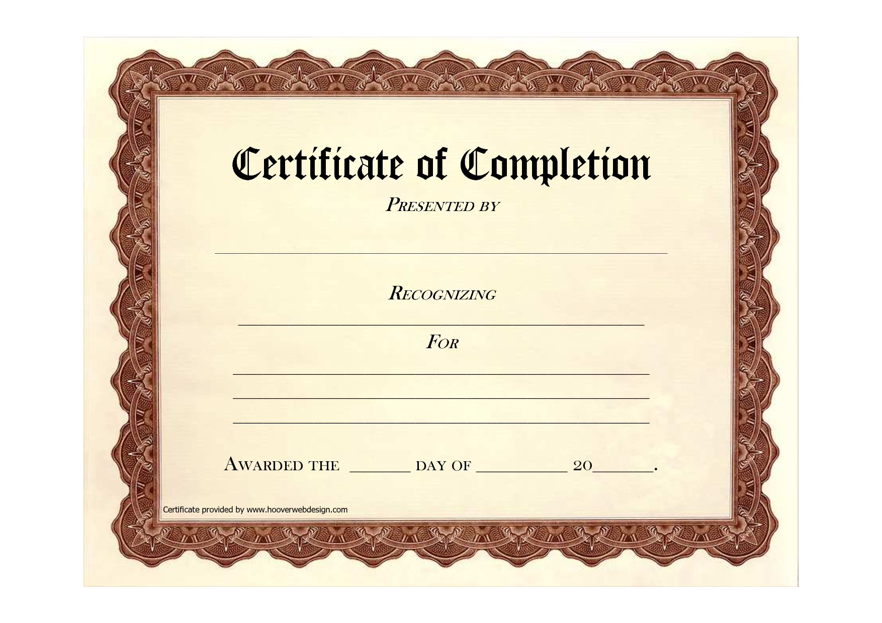 10 Certificate Of Completion Templates Free Download Images Inside Certificate Of Completion Free Template Word