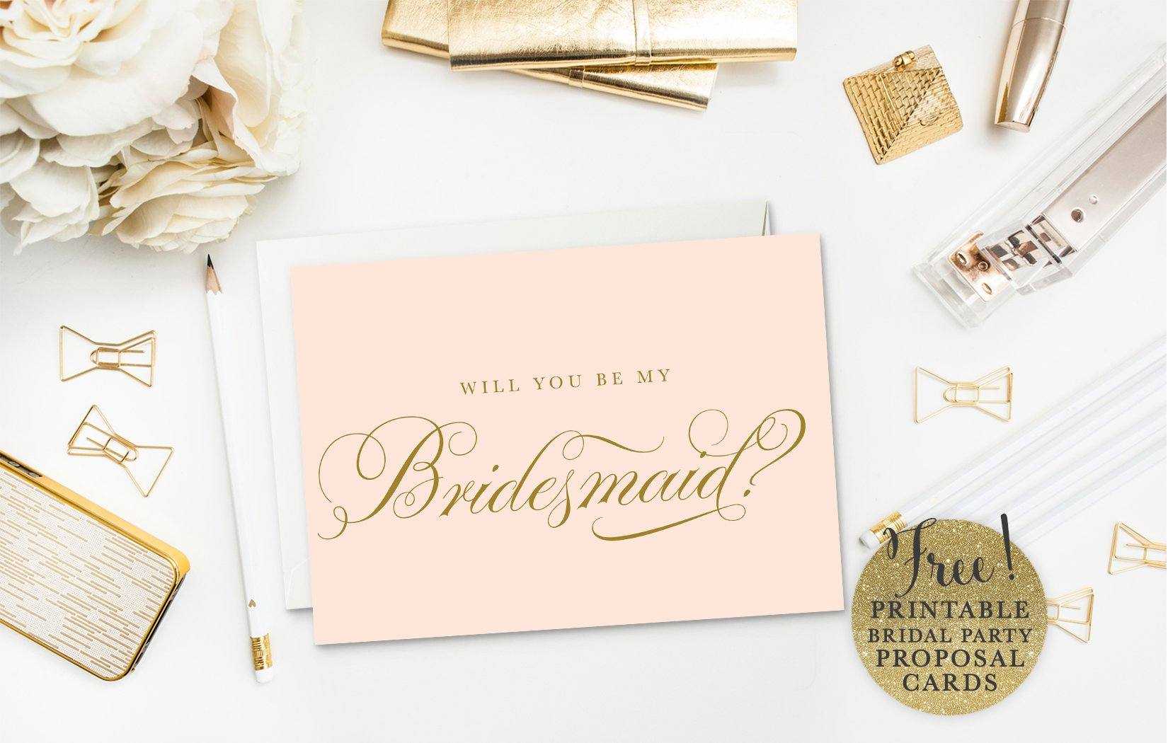 10 Will You Be My Bridesmaid? Cards (Free & Printable) With Will You Be My Bridesmaid Card Template