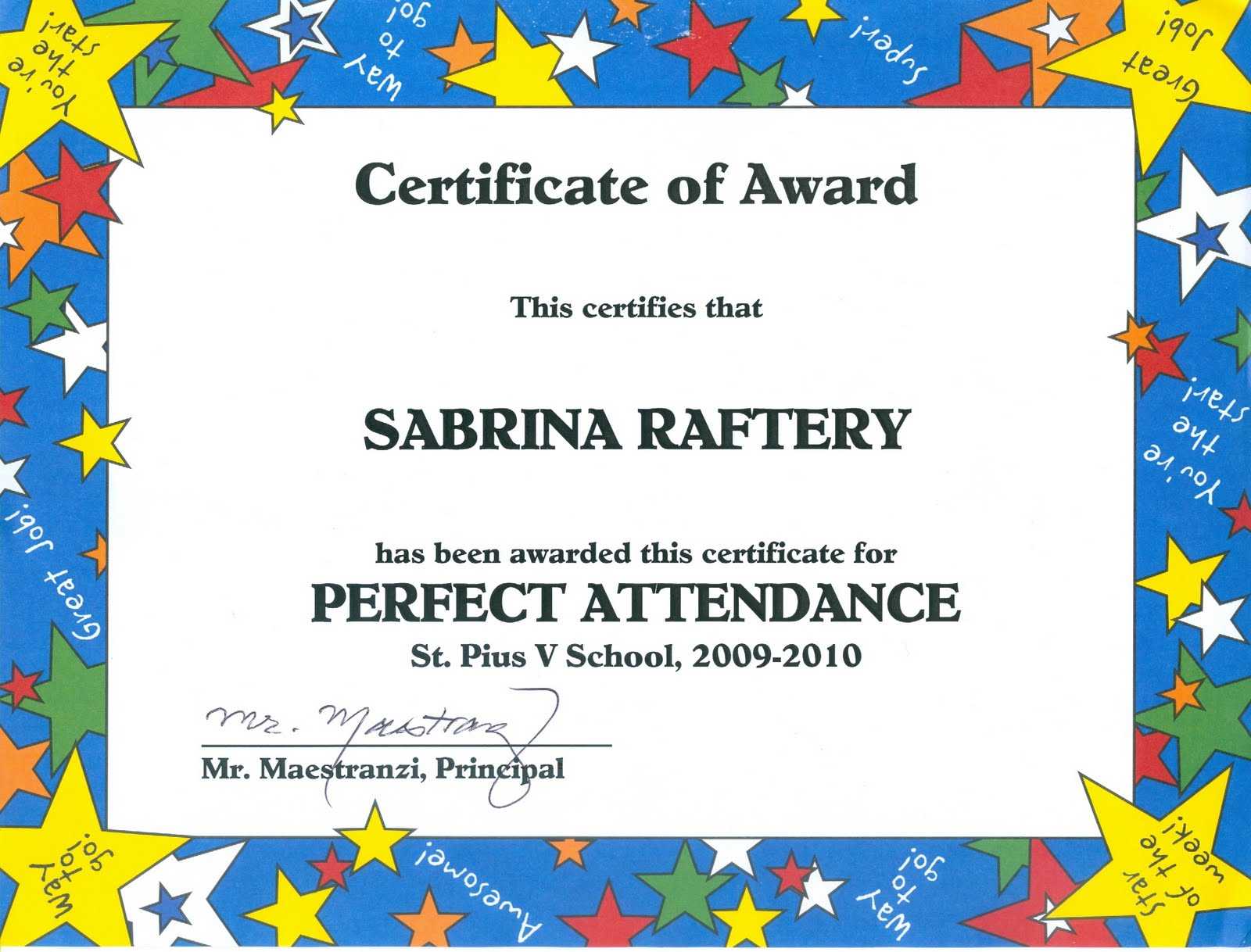 100 Attendance Certificate Template - Klauuuudia Regarding Perfect Attendance Certificate Free Template