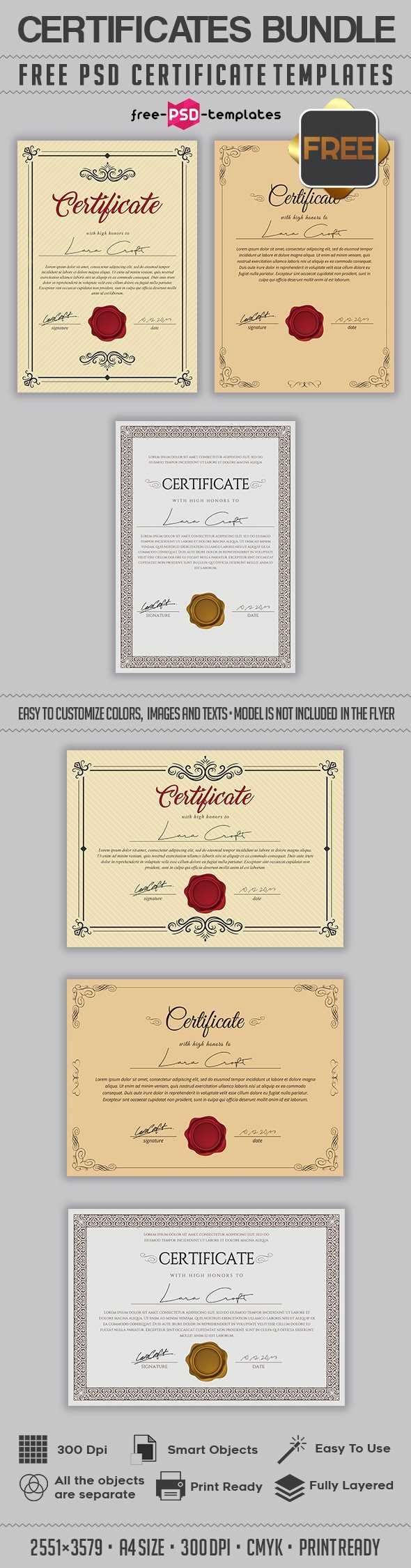 100+ [ Certificate Templates Psd ] | Free Tri Fold Brochure In This Certificate Entitles The Bearer To Template