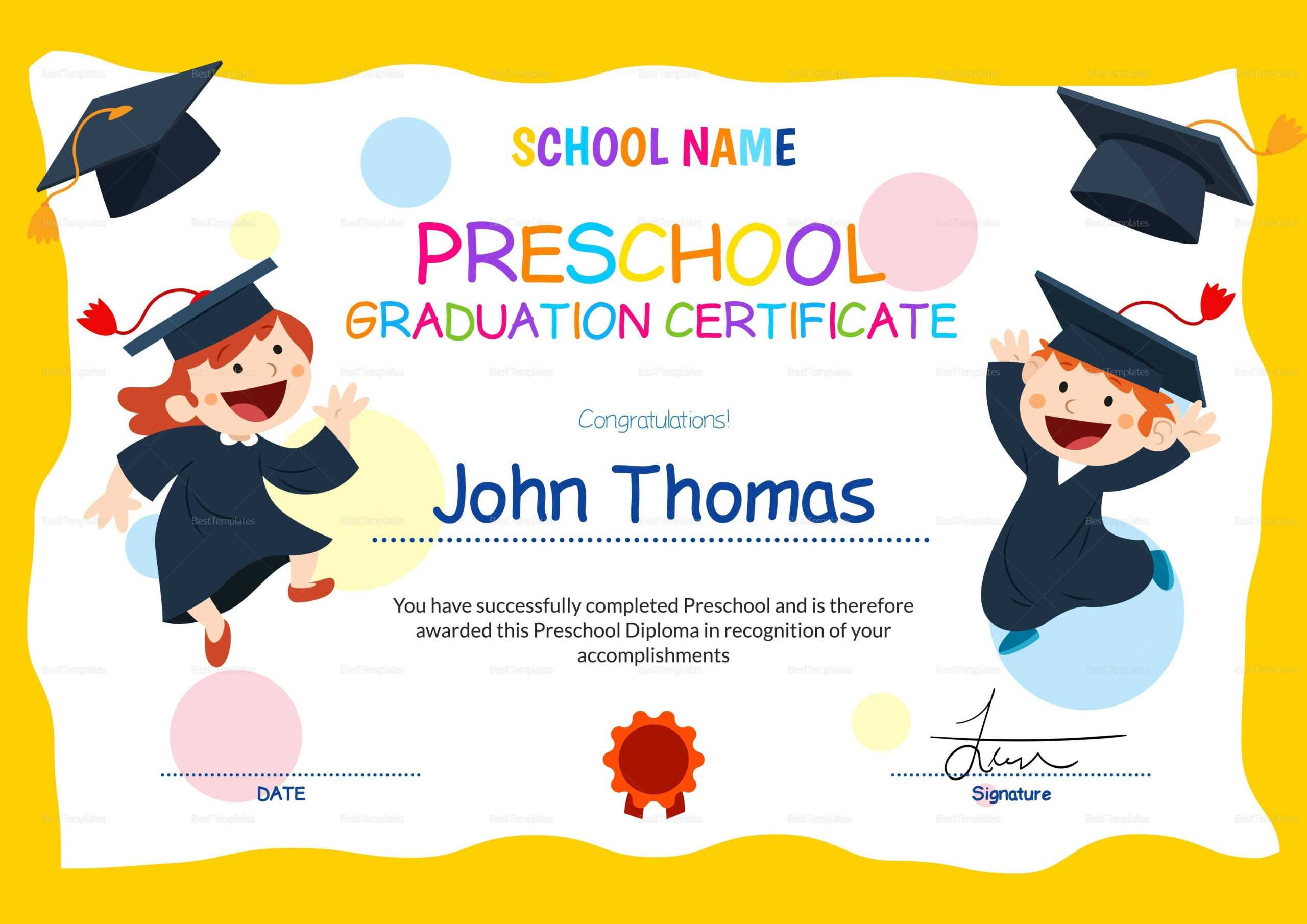 11+ Preschool Certificate Templates – Pdf | Free & Premium In Leaving Certificate Template