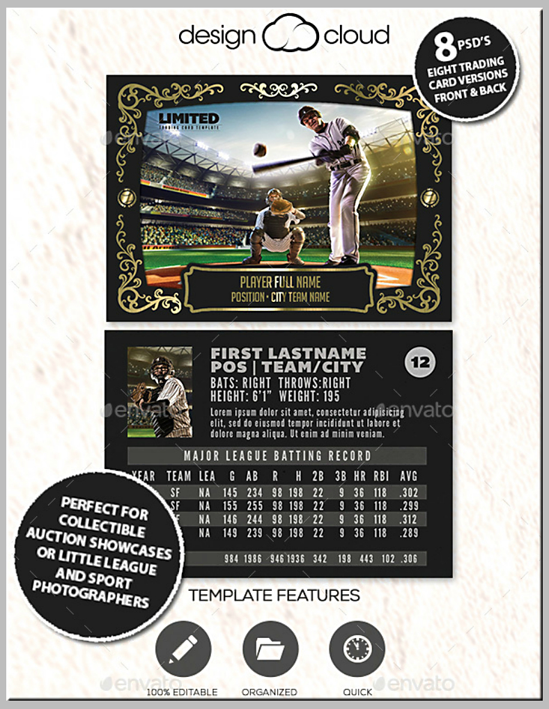 12+ Baseball Trading Card Designs & Templates – Psd, Ai Within Baseball Card Template Psd