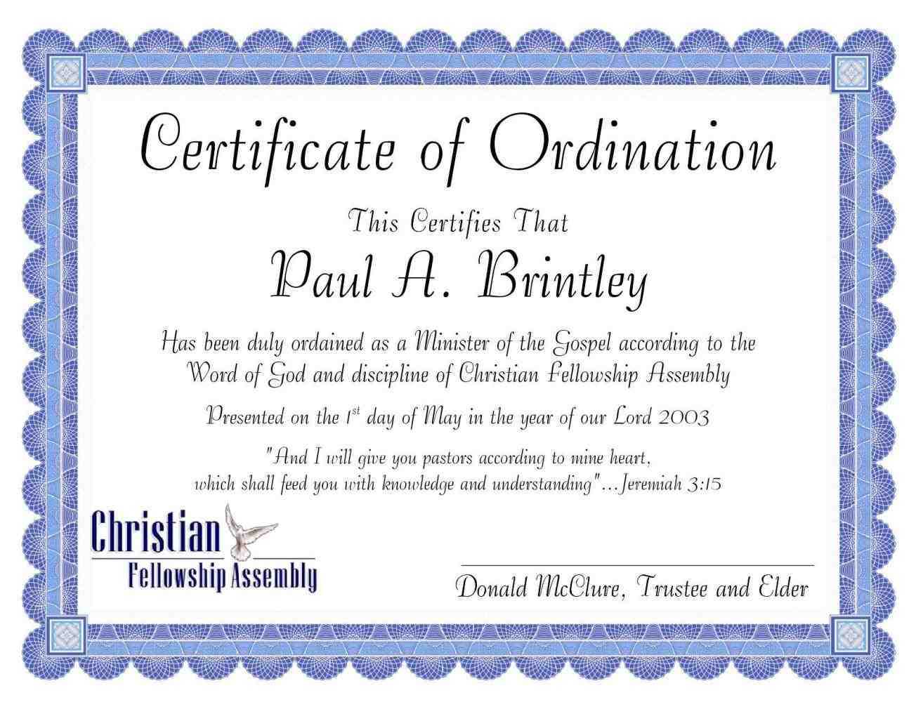 12 Certificate Of Donation Sample | Radaircars Regarding Ordination Certificate Templates