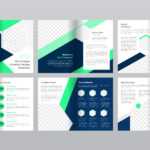 12 Page Blue And Green Gradient Business Brochure Template With 12 Page Brochure Template