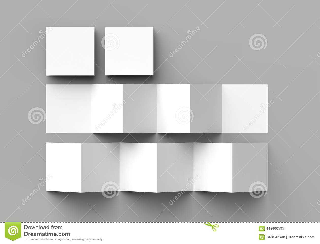 12 Page Leaflet, 6 Panel Accordion Fold – Z Fold Square Intended For 6 Panel Brochure Template
