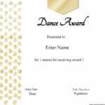 13+ Dance Certificate Template | Free Printable Word & Pdf Within Dance Certificate Template