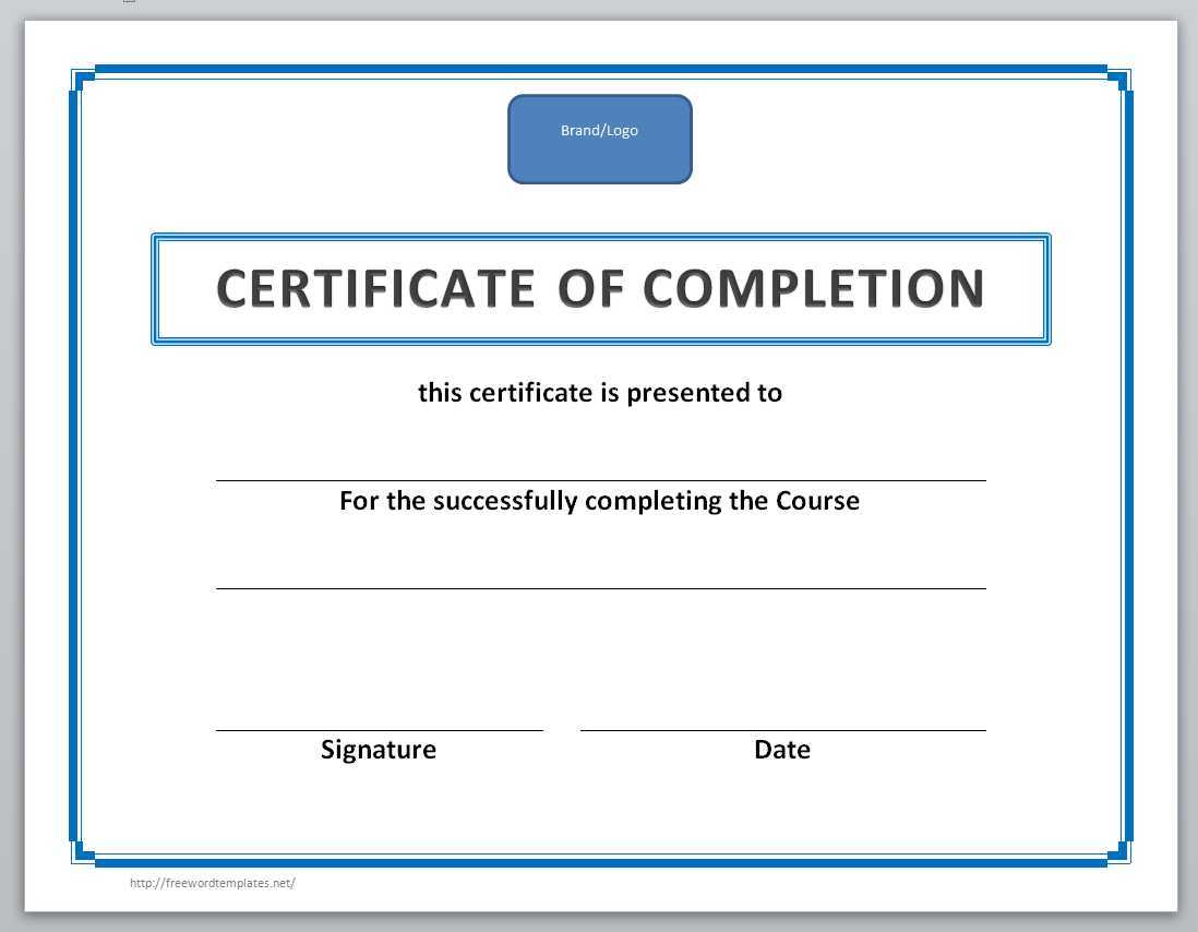 13 Free Certificate Templates For Word » Officetemplate In Certificate Of Completion Free Template Word