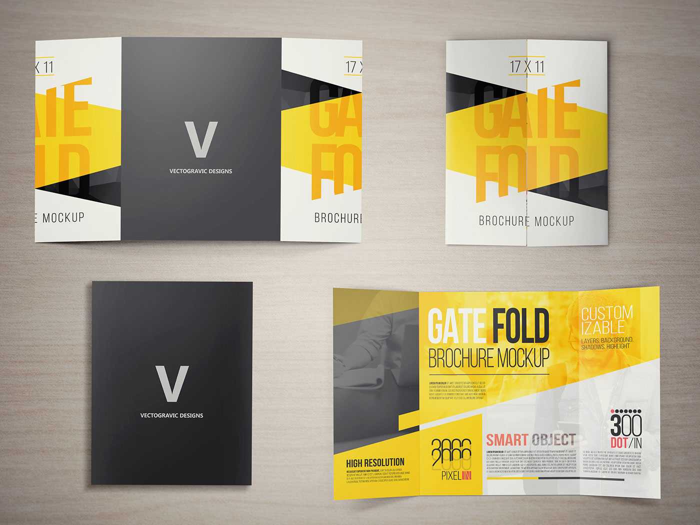 17 X 11 Gate Fold Brochure Mockup On Behance In Gate Fold Brochure Template