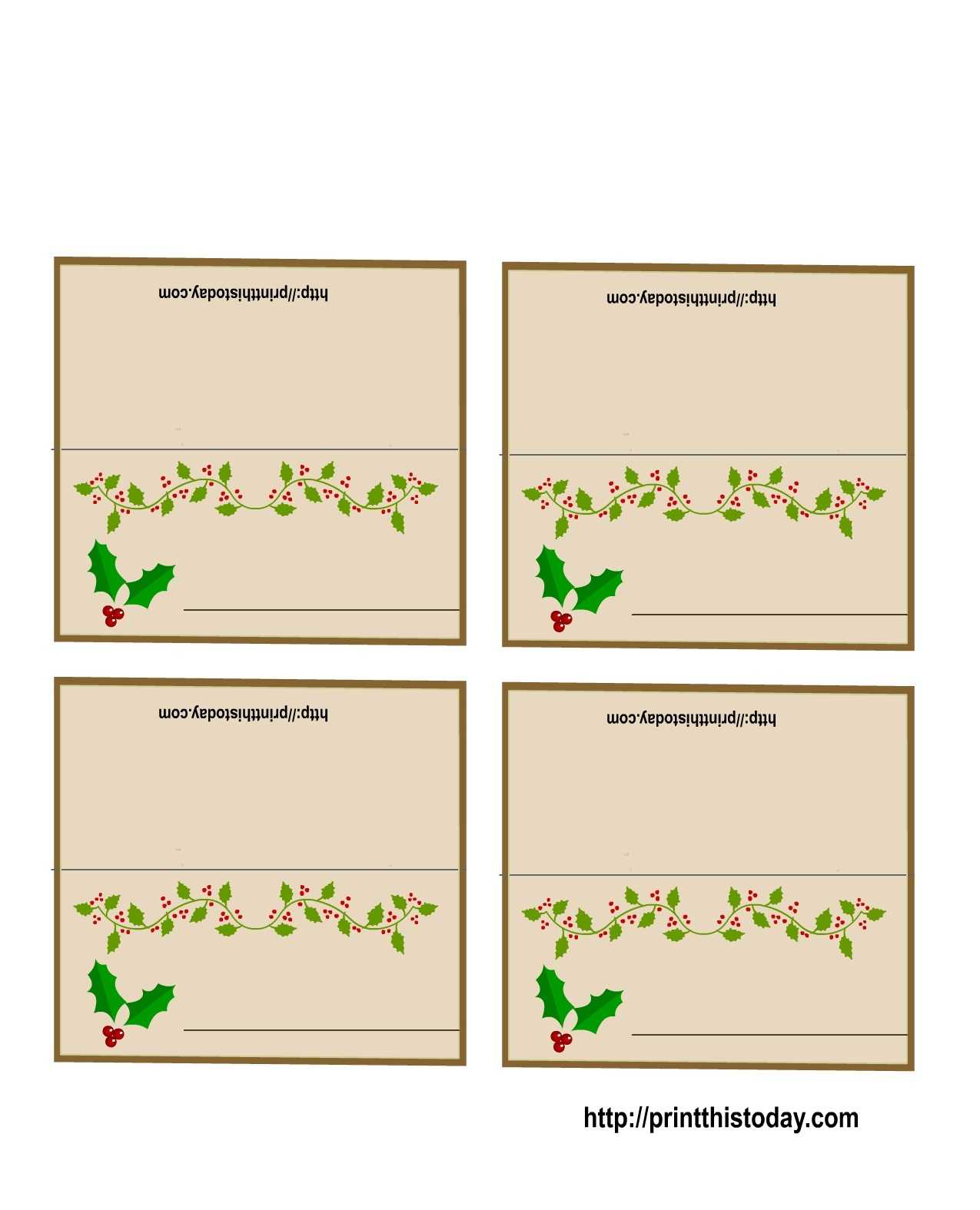 19 Elegant & Fun Printable Place Cards | Kittybabylove In Christmas Table Place Cards Template