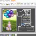 1St Birthday Invitation Template For Ms Word Intended For Birthday Card Publisher Template