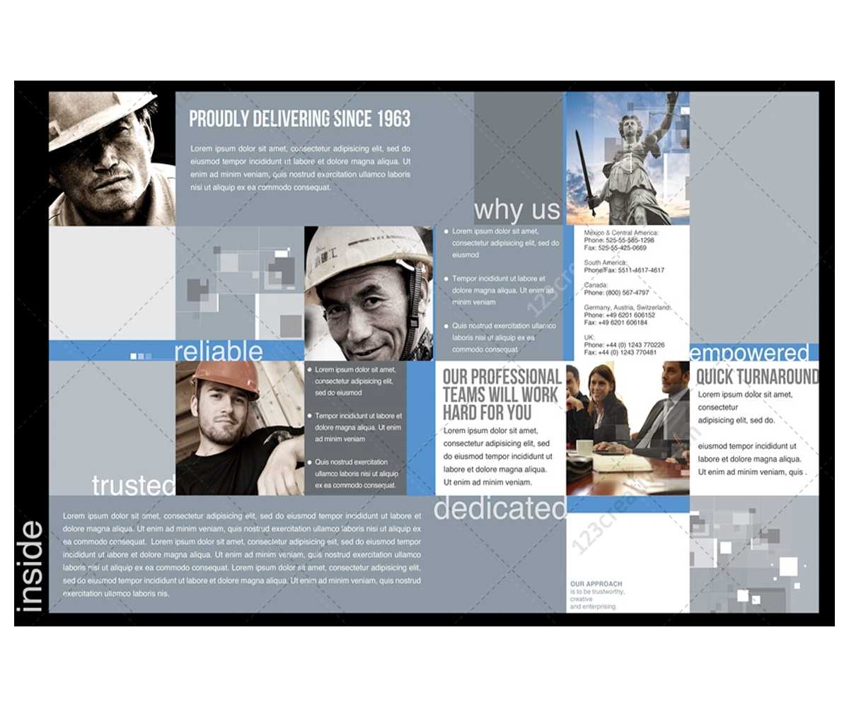 2 Pages Corporate Brochure Template For Construction With Regard To Engineering Brochure Templates