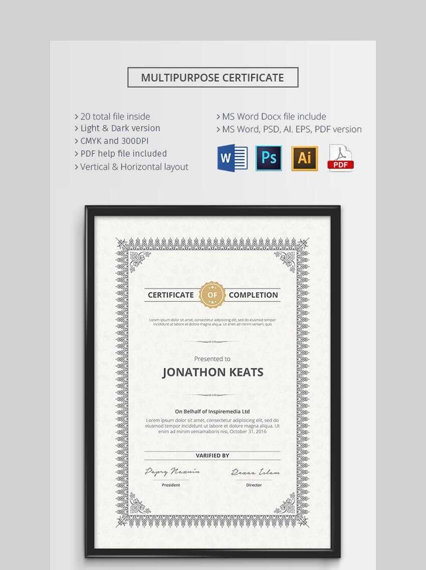 20 Best Free Microsoft Word Certificate Templates (Downloads With Regard To Scholarship Certificate Template Word