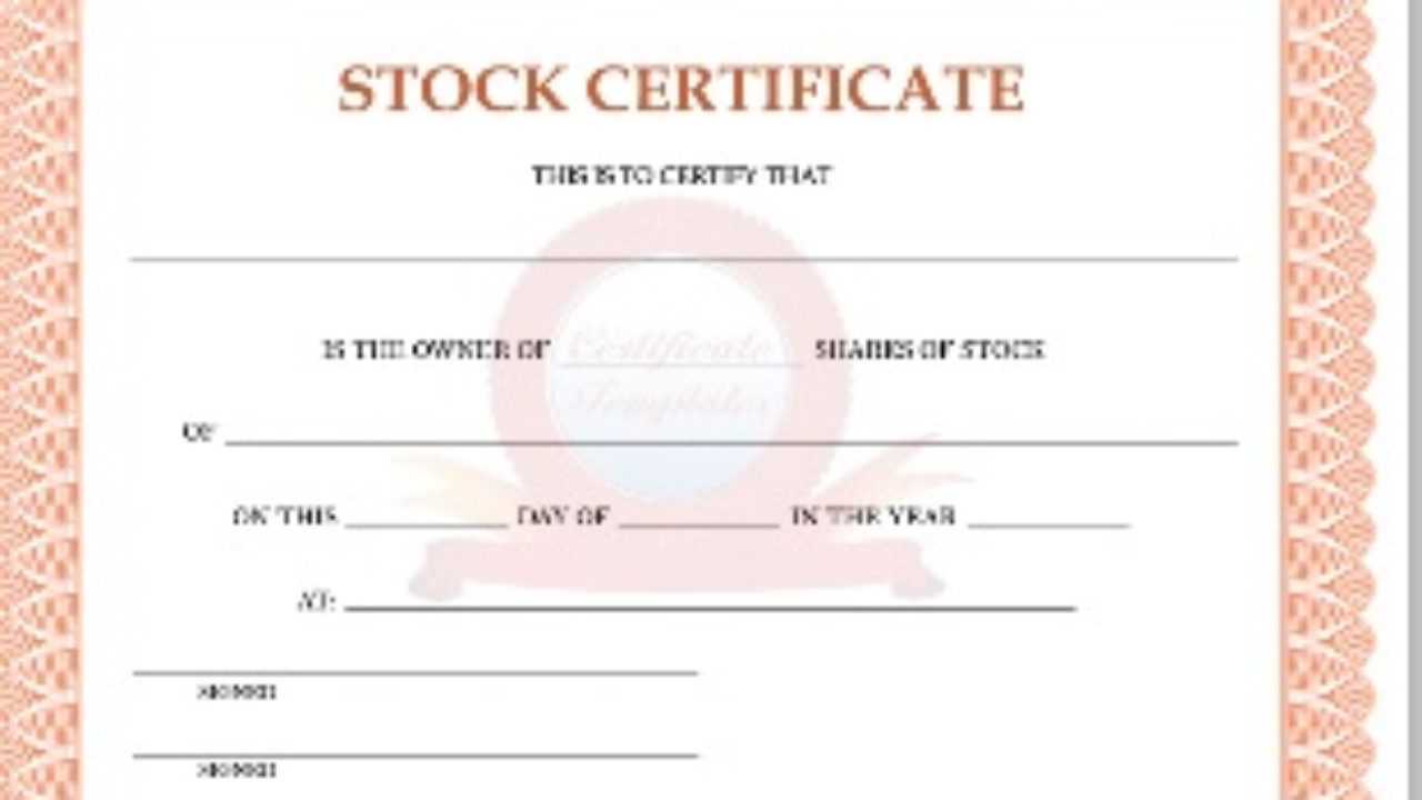 20 Free Shareholders Stock Certificate Templates – Office Pertaining To Shareholding Certificate Template