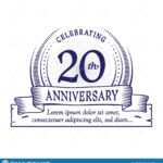 20Th Anniversary Design Template. 20 Years Logo. Twenty Throughout Anniversary Certificate Template Free