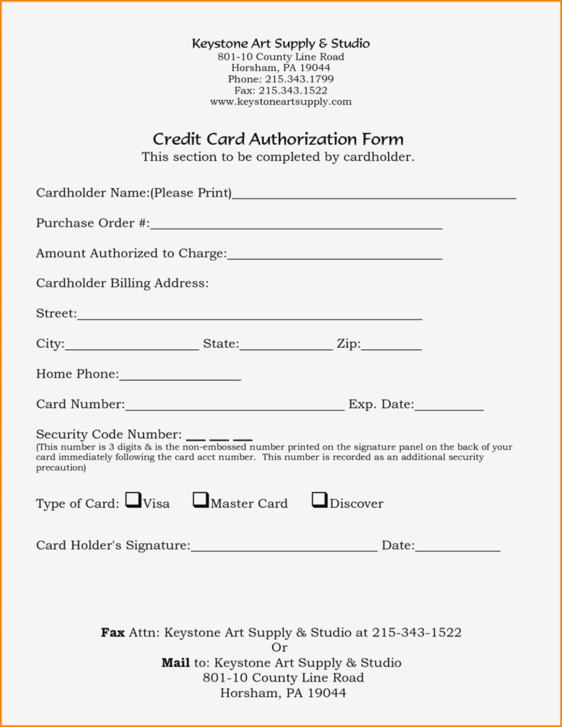 23+ Credit Card Authorization Form Template Pdf Fillable 2020!! With