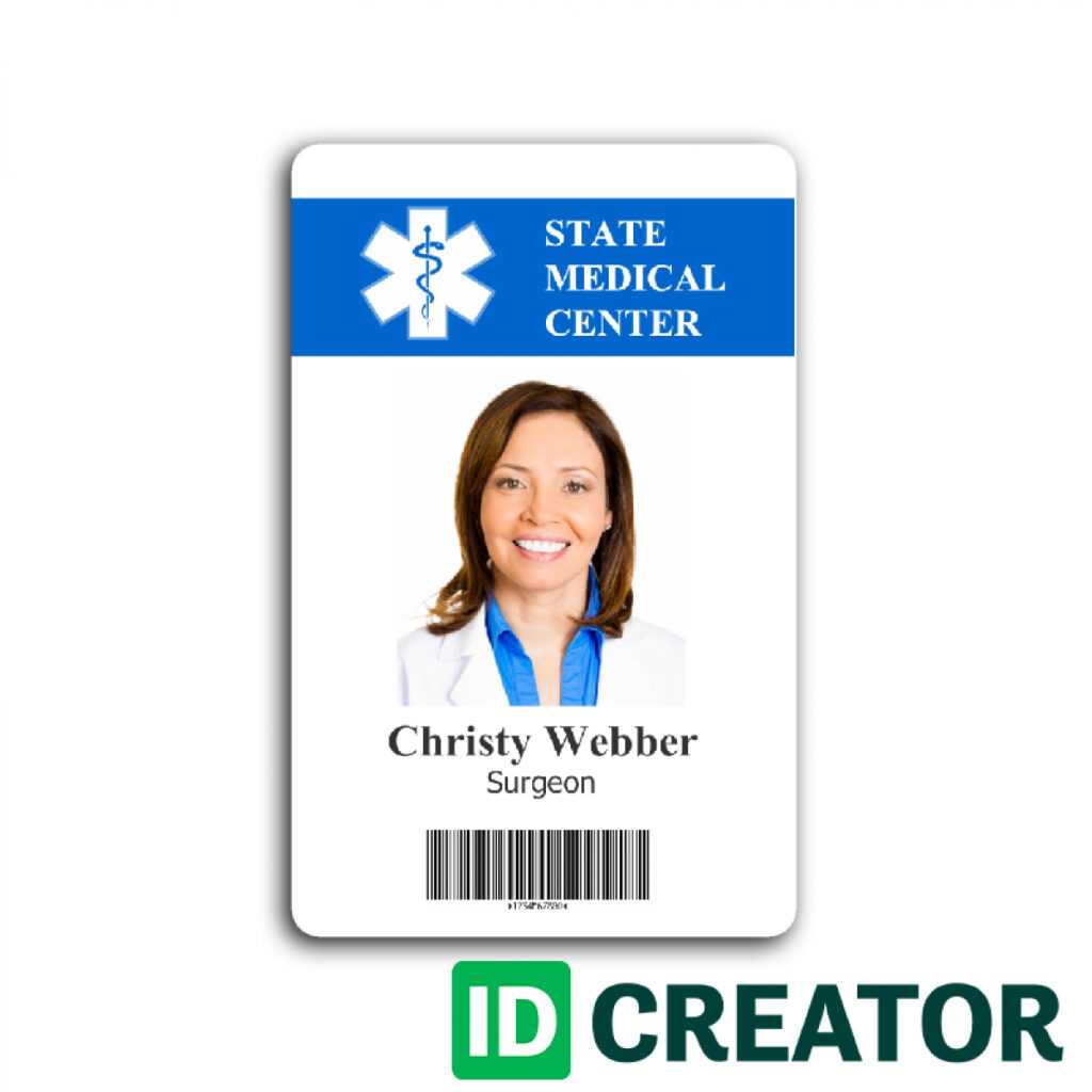 Doctor Id Badge Medical Identity Card Design Template Stock For 