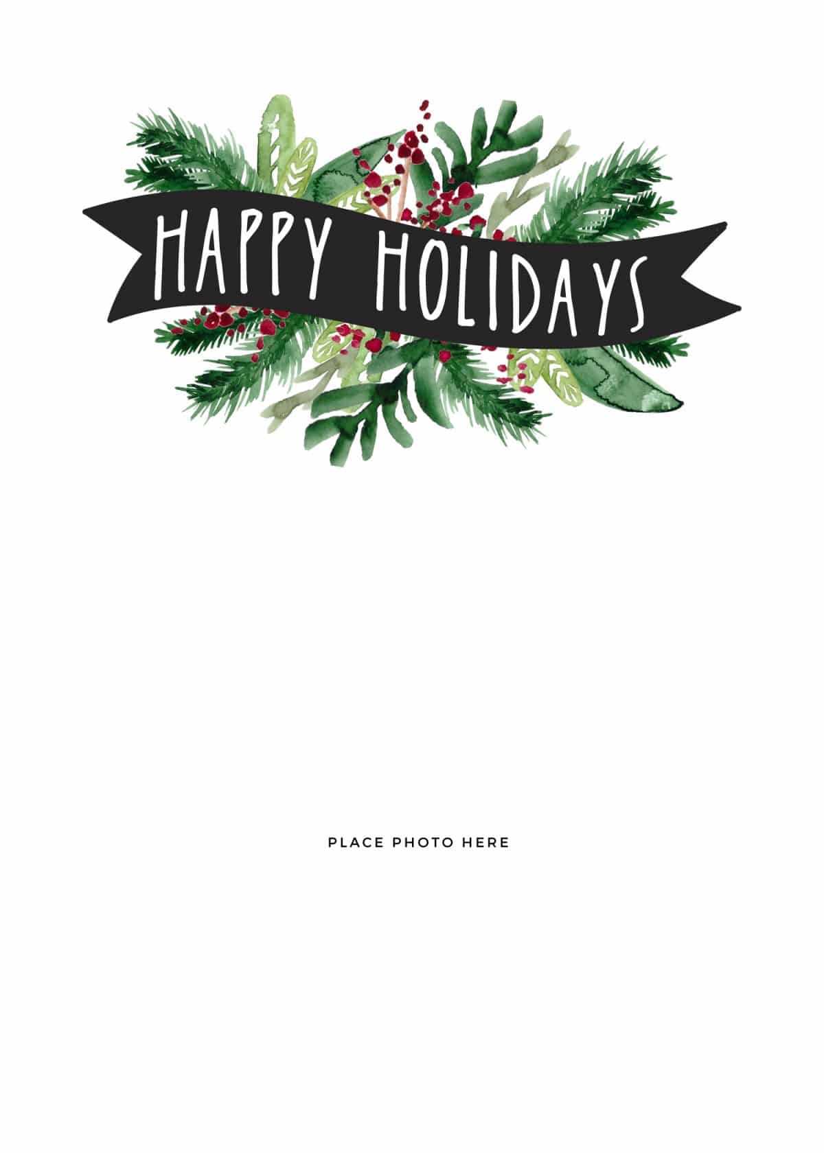 27 Free Christmas Card Template For Photos In Photoshop In Printable Holiday Card Templates