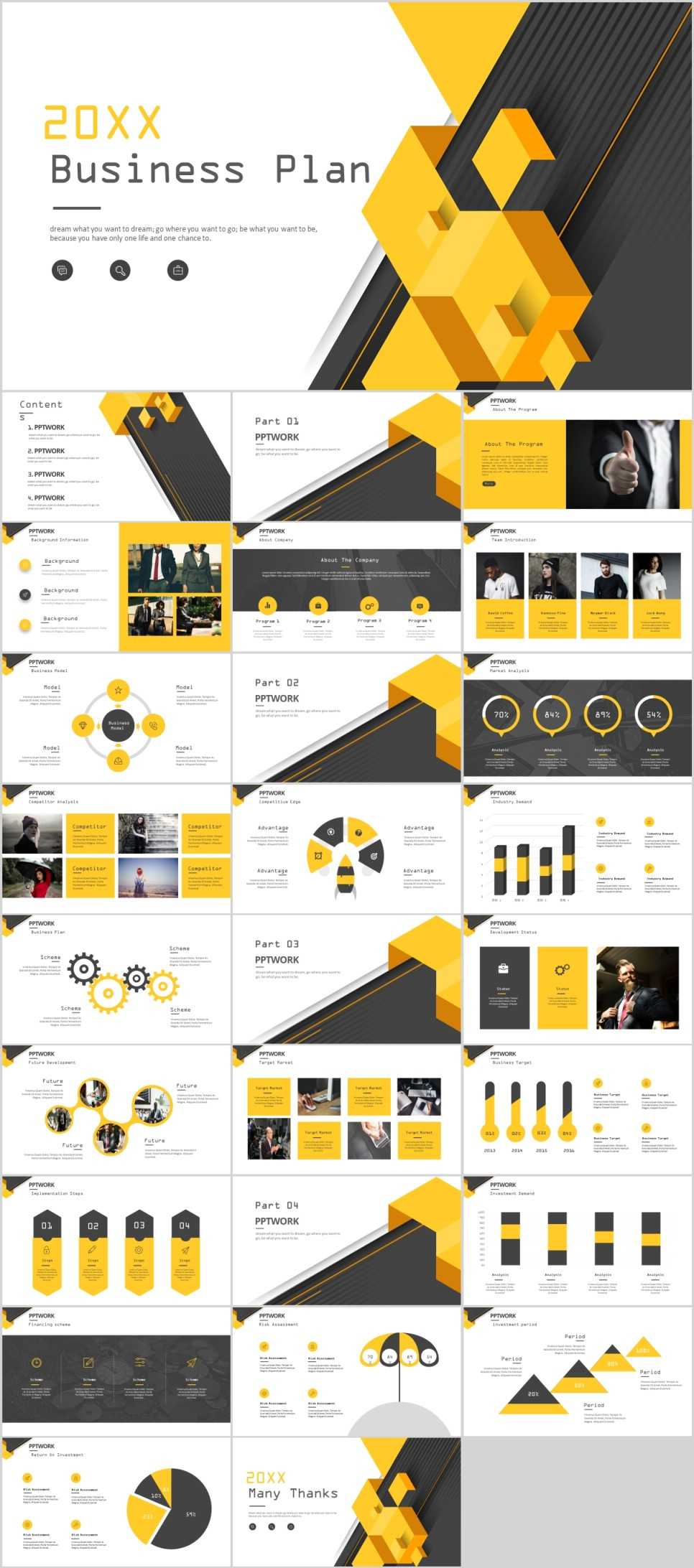 27+ Yellow Business Report Plan Powerpoint Template Throughout Powerpoint Template Resolution
