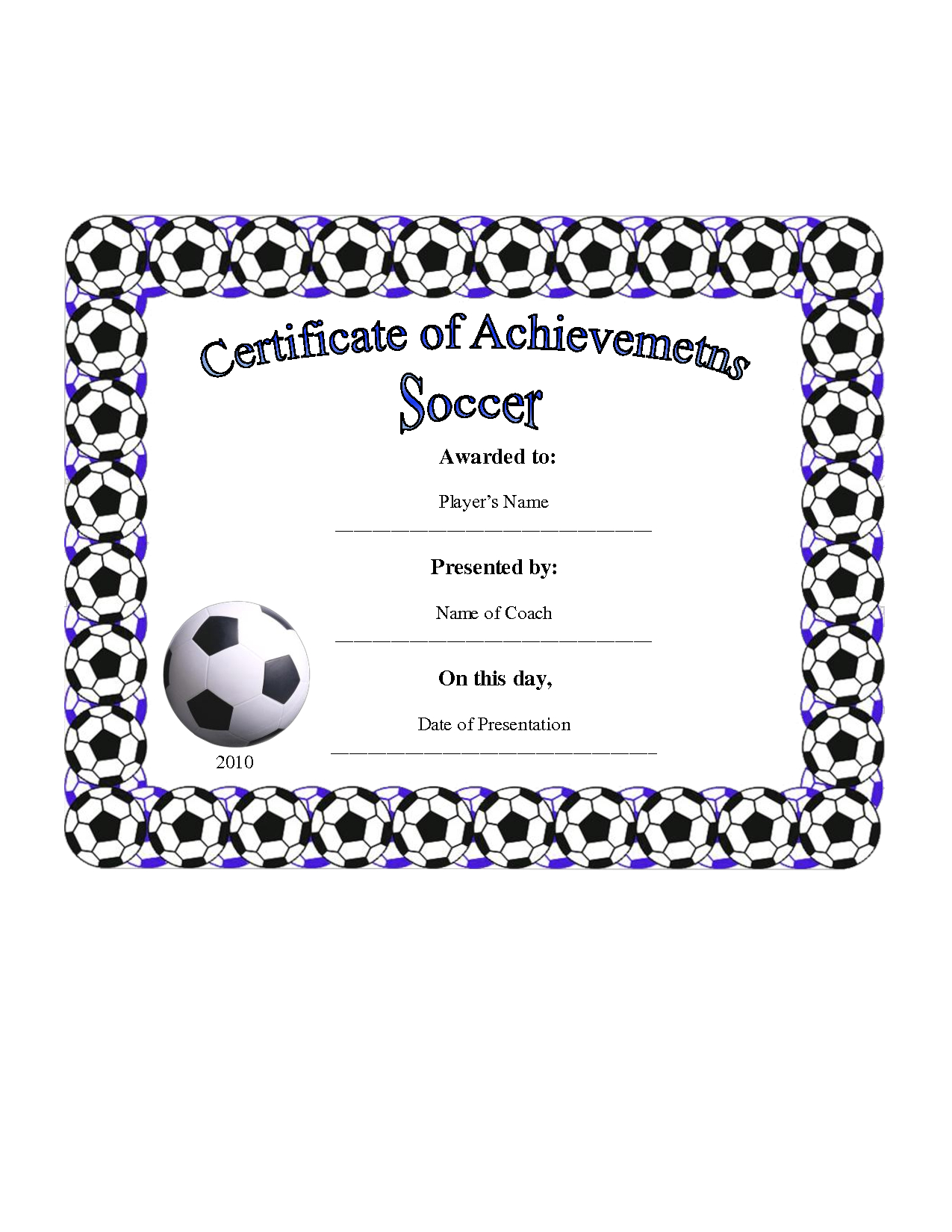 28+ [ Soccer Certificate Template ] | 7 Best Images Of Free In Soccer Certificate Template Free