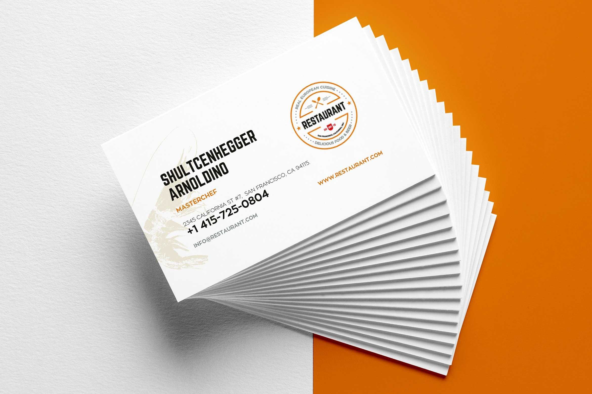 29+ Creative Restaurant Business Card Templates – Ai, Apple Inside Pages Business Card Template