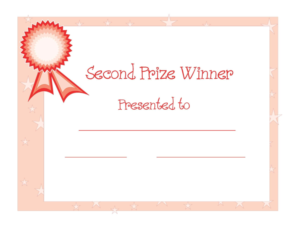 2Nd Prize Winner Certificate Powerpoint Template Designed Pertaining To Award Certificate Template Powerpoint