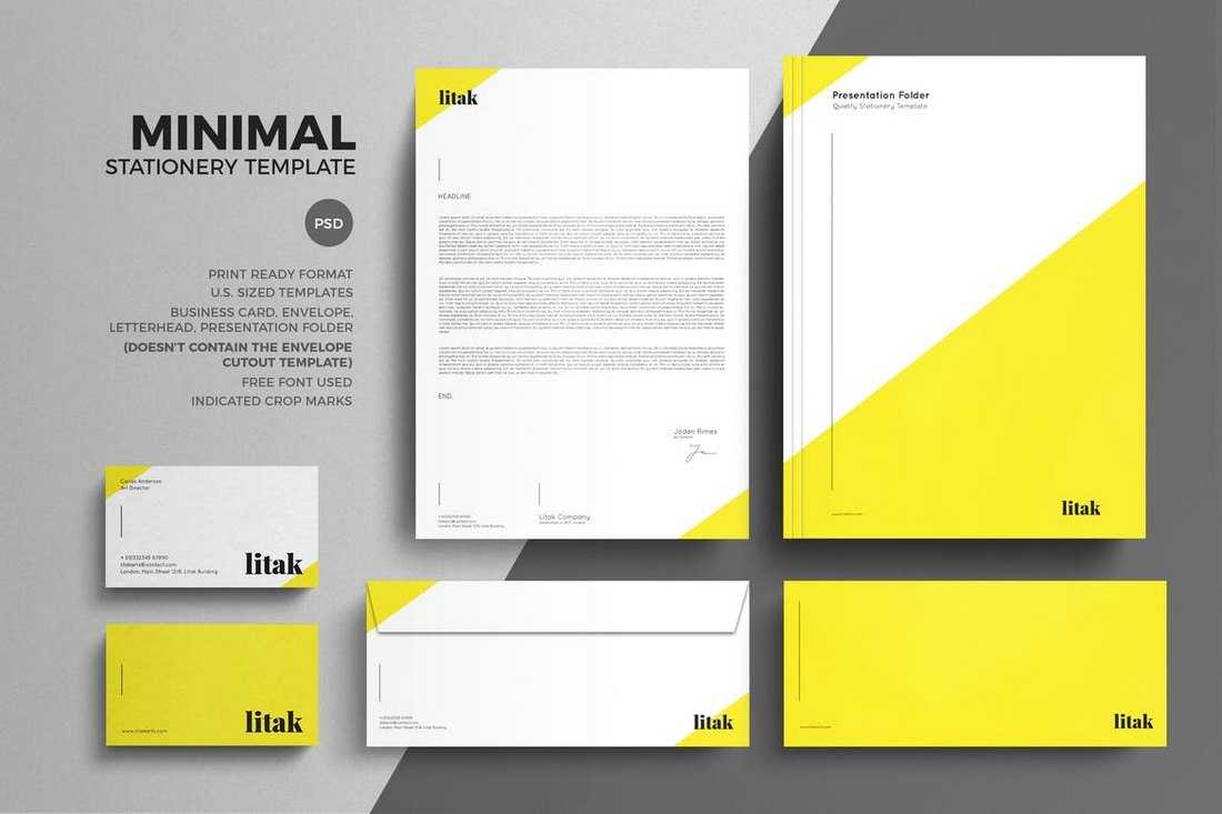 30+ Best Modern Stationery Templates – Creative Touchs With Regard To Business Card Letterhead Envelope Template