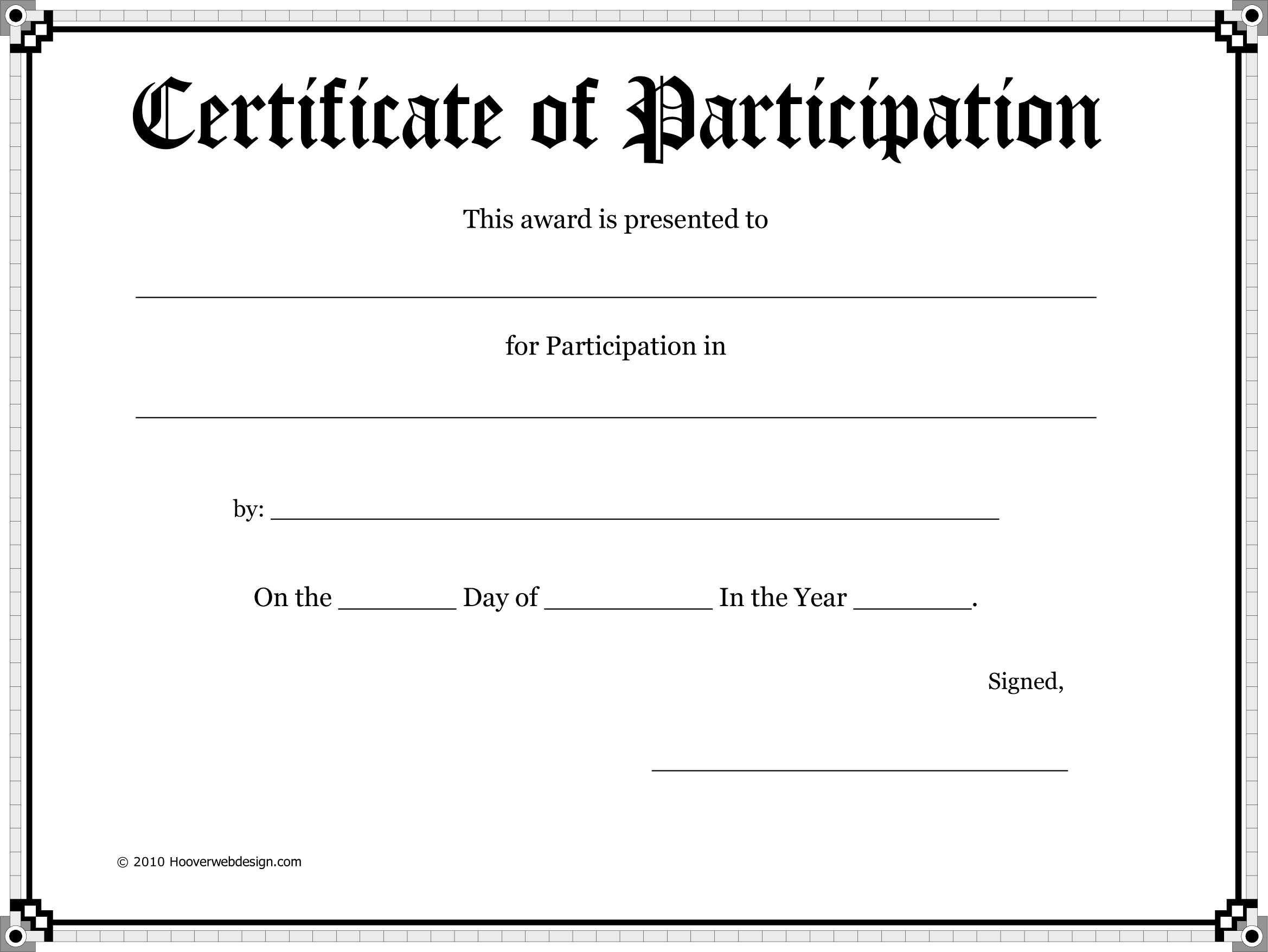 30 Certificate Template Clipart Participation Certificate Pertaining To Superlative Certificate Template
