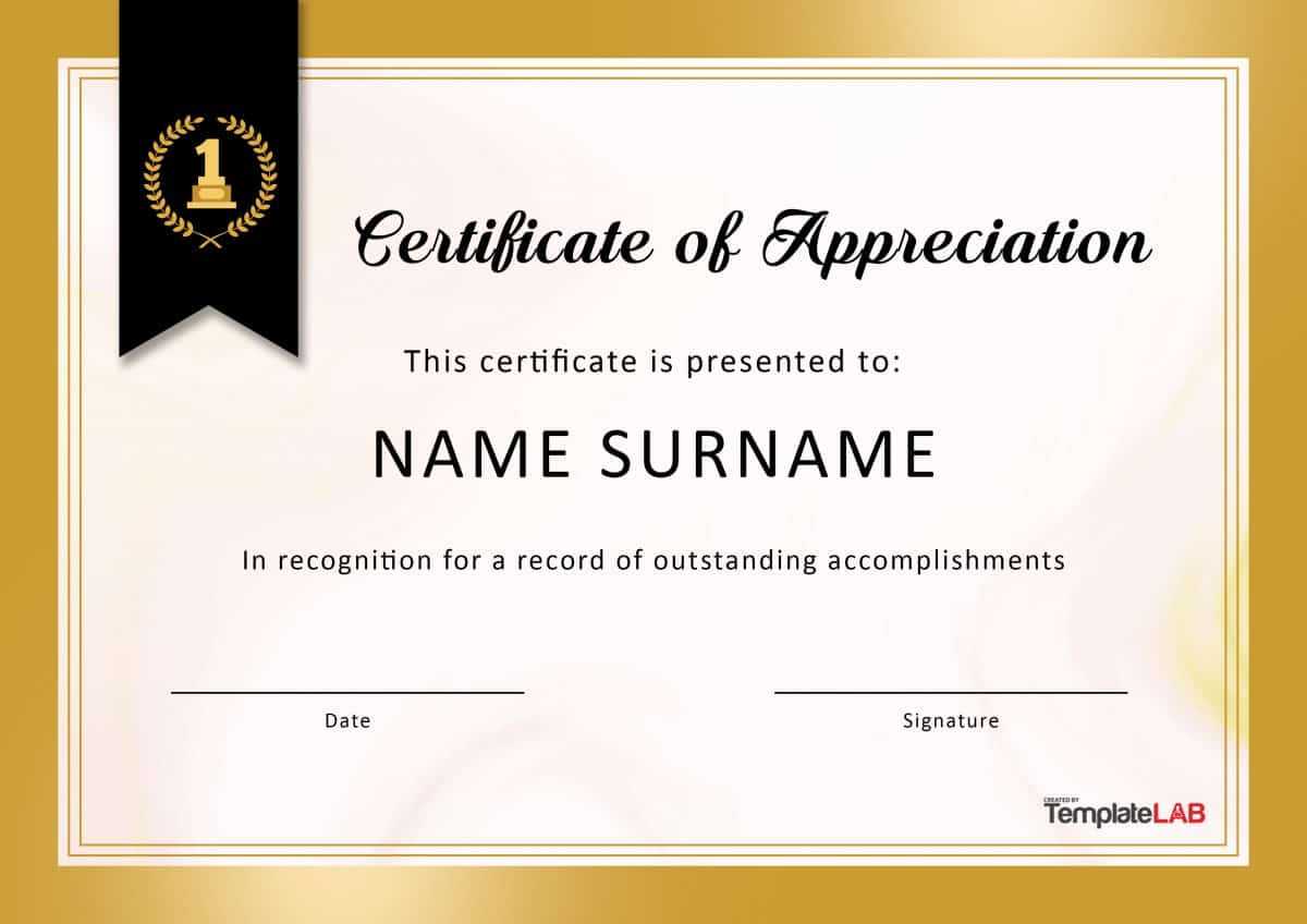 30 Free Certificate Of Appreciation Templates And Letters For Good Job Certificate Template