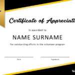 30 Free Certificate Of Appreciation Templates And Letters In Volunteer Certificate Templates