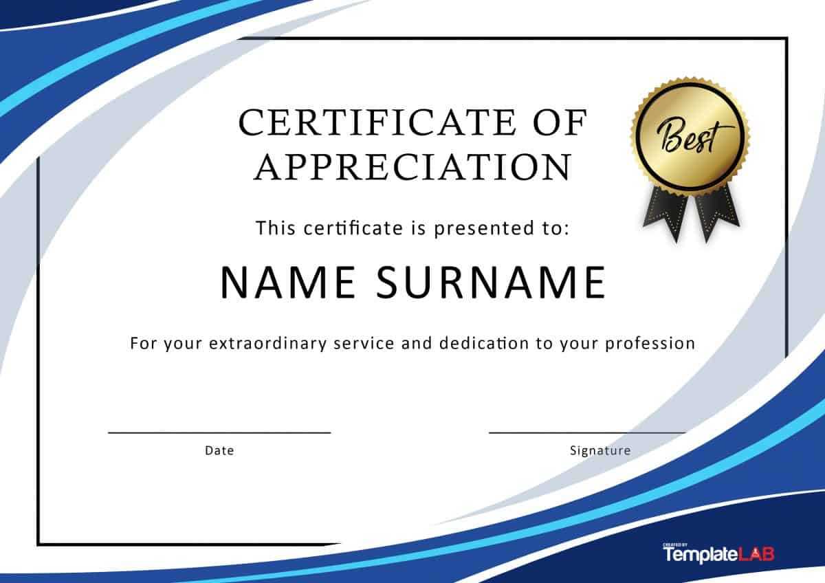30 Free Certificate Of Appreciation Templates And Letters Intended For Certificate Of Excellence Template Word