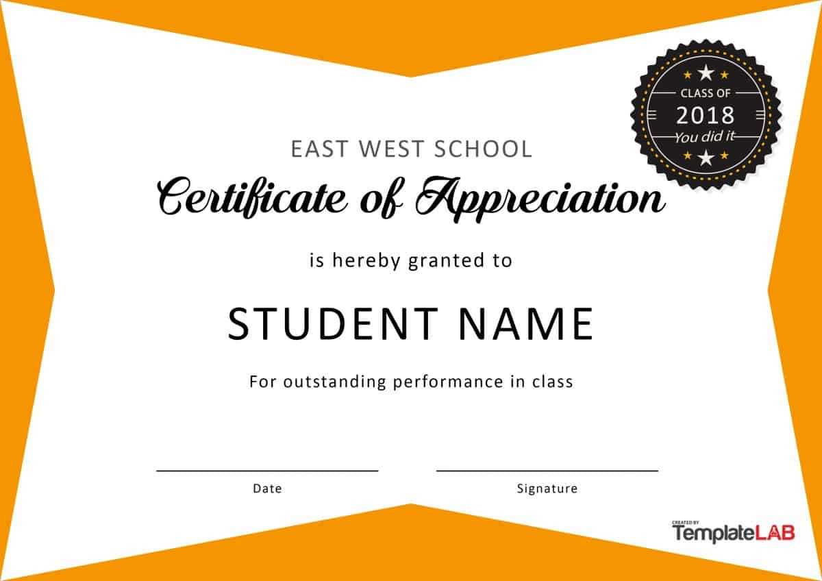 30 Free Certificate Of Appreciation Templates And Letters With Best Performance Certificate Template