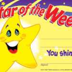 30 Star Of The Week Certificates Recognition Teacher Award Pad In Star Of The Week Certificate Template