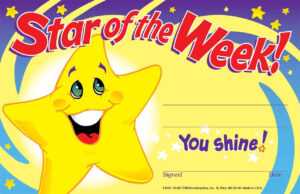 30 Star Of The Week Certificates Recognition Teacher Award Pad in Star Of The Week Certificate Template