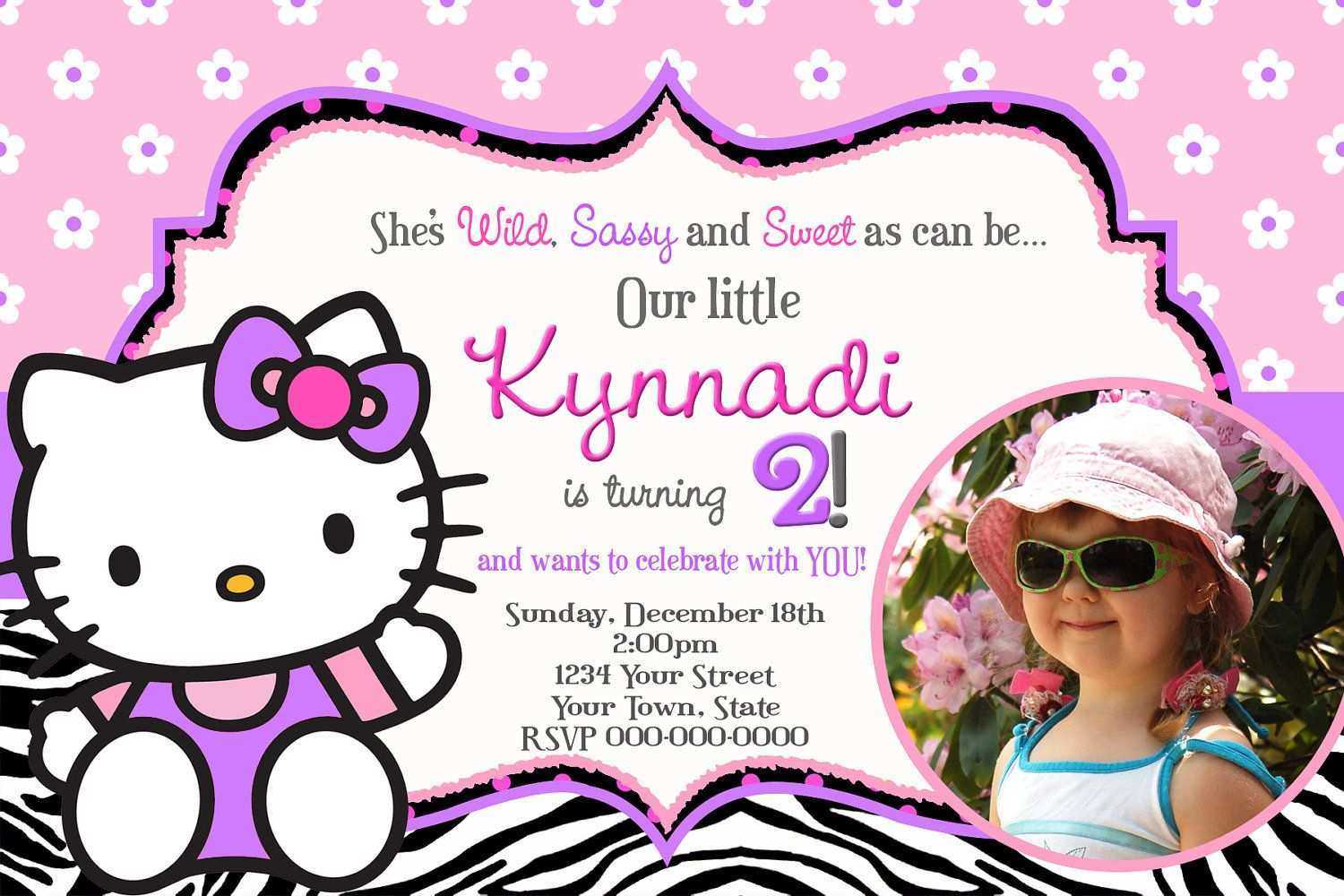 31 Best Hello Kitty Birthday Invitation Card Template Free With Hello Kitty Birthday Card Template Free