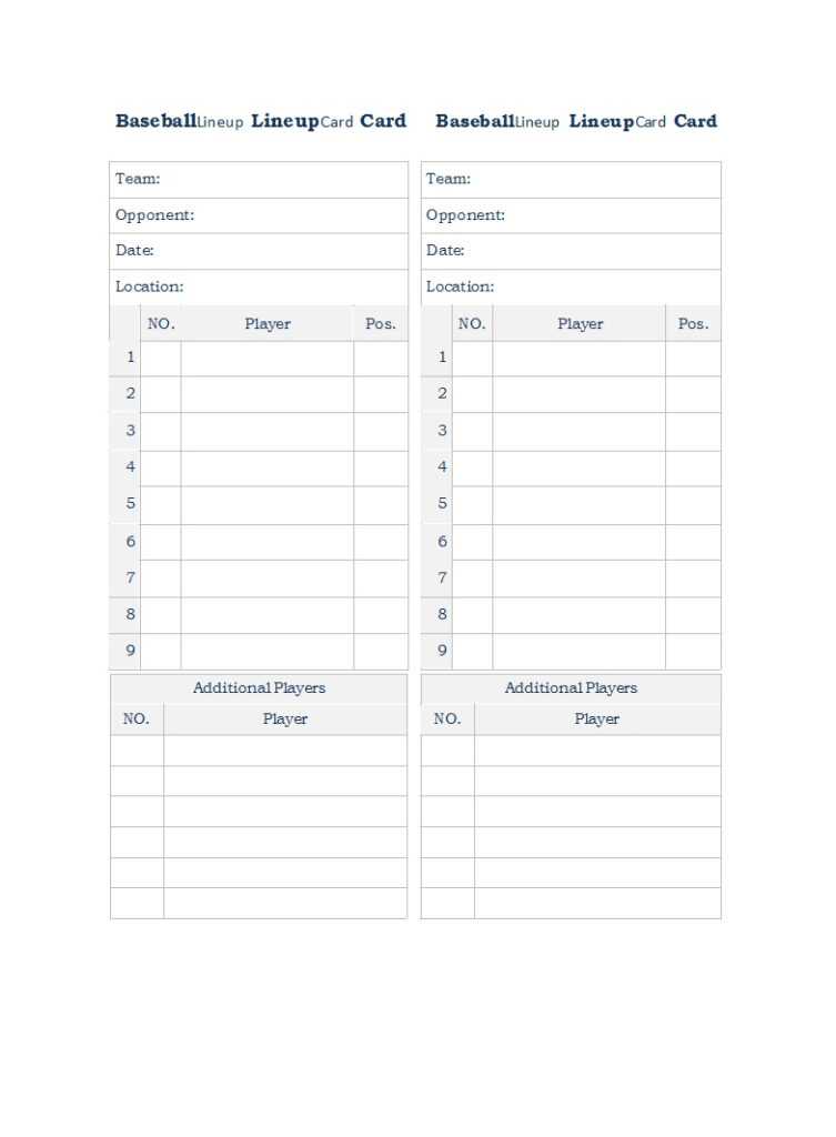 Dugout Lineup Card Template Best Business Templates