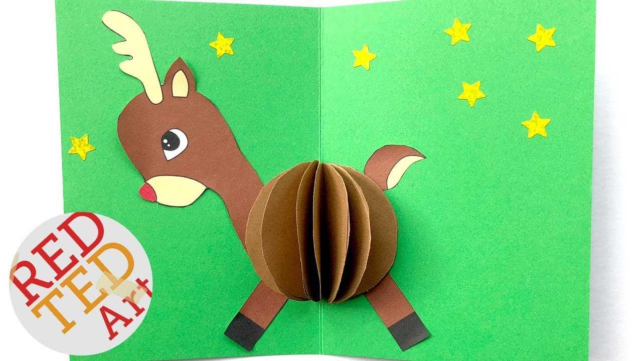 3D Christmas Card Diy – Easy Rudolph Pop Up Card – Templates – Paper Crafts Within Diy Christmas Card Templates