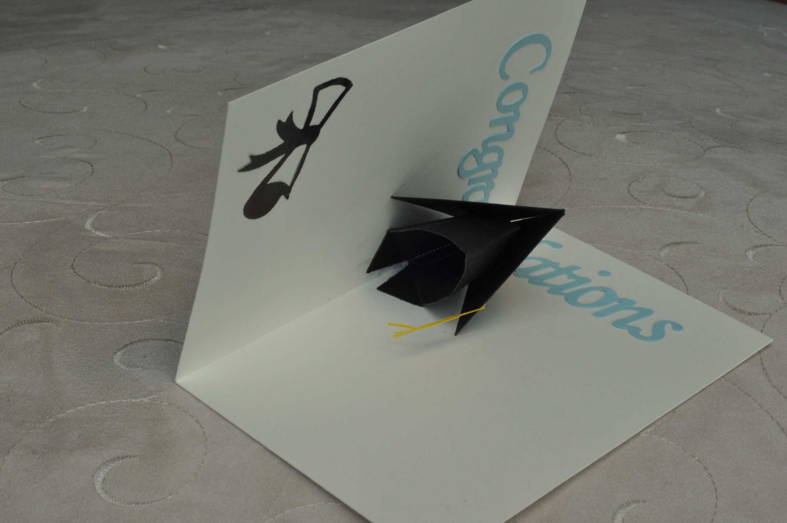 3D Graduation Cap Pop Up Card Template Inside Graduation Pop Up Card Template