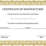 4+ Printable Certificate Of Manufacture Template Inside Certificate Of Manufacture Template