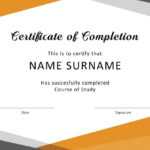 40 Fantastic Certificate Of Completion Templates [Word For Attendance Certificate Template Word