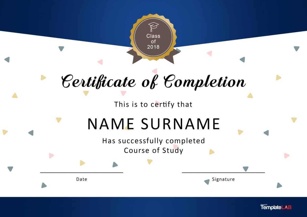 40 Fantastic Certificate Of Completion Templates [Word For Class Completion Certificate Template