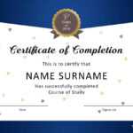 40 Fantastic Certificate Of Completion Templates [Word For Free Printable Graduation Certificate Templates