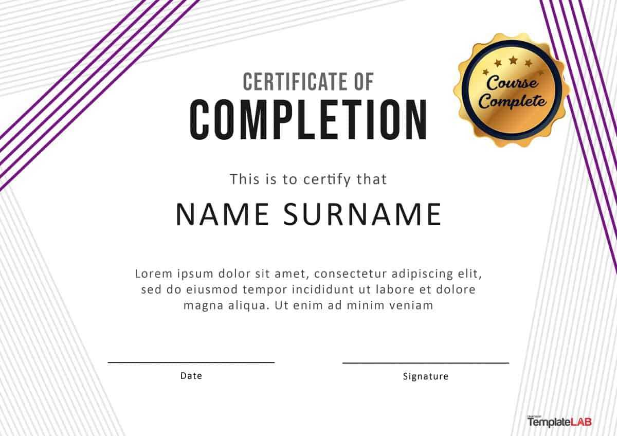 40 Fantastic Certificate Of Completion Templates [Word For Free Training Completion Certificate Templates