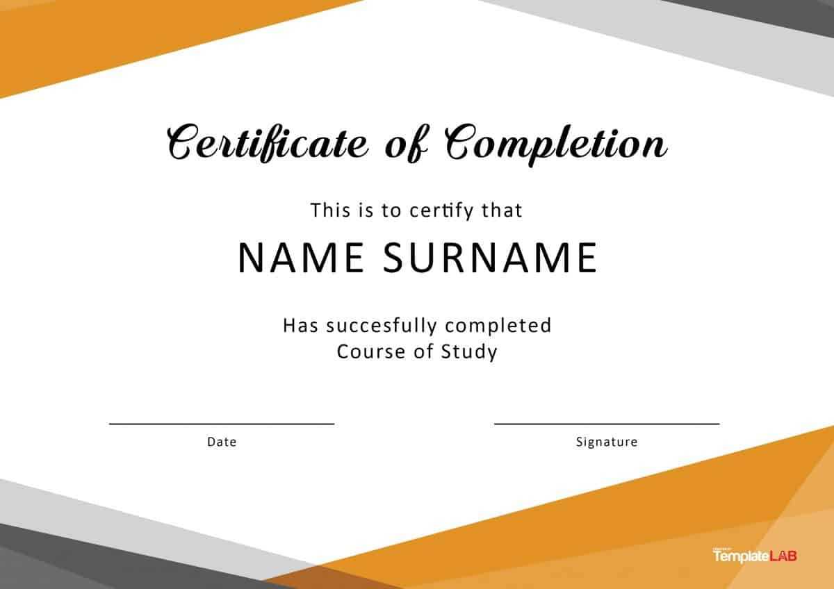 40 Fantastic Certificate Of Completion Templates [Word With Template For Training Certificate