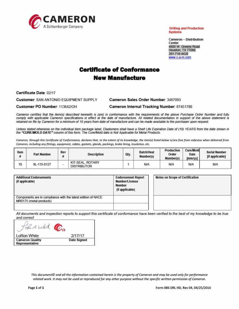 40 Free Certificate Of Conformance Templates And Forms Throughout Certificate Of Inspection 8984