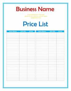 40 Free Price List Templates (Price Sheet Templates) ᐅ with regard to Rate Card Template Word